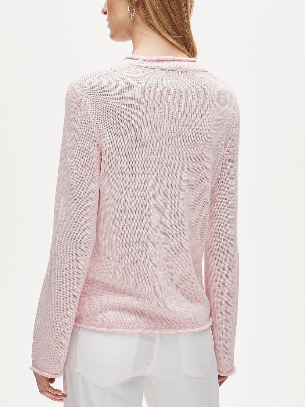 J. Crew Summer Rollneck sweater linen blend in Peppermint Ice Pink Size Medium - Picture 4 of 12